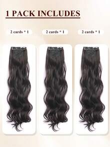 24英寸女士BB夹大波浪卷发接发三件套假发接发 - 彩色 - 查看 5