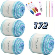 4pcs Colorful Thread+4pcs Scissor Crochet Set, Used For DIY Knitting And Crochet Sweater Scarves, Halloween Decorations, Crochet Supplies, Halloween Decorations, Gift Crochet Sets, Guest Wedding Handmade Gifts, Mother's Day Teacher's Day Gifts - A49 - 查看 8