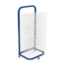 Pearington - Estante de Secado de Arte móvil y de Pared de 25 estantes para Estudios de Arte y aulas 13 Pulgadas de Profundidad x 17.5 Pulgadas de Ancho x 39.5 Pulgadas de Alto Azul/Blanco - Azul - Ver 7