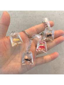 4pcs Adorable Resin Goldfish Shaped Keychain, Cute Handbag Pendant, Multi-Functional Accessory Car Accessories Bag Charm School Goth Y2k Bag Lanyards With Id Holder Car Accessories Bag Charms - Multicolor - View 4