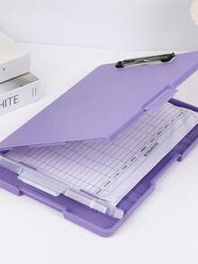 1pc Large Capacity File Storage Box - Personalized A4 Size, With Clipboard, Storage Function Clipboard, Nurse Essential, Pen Holder, File Clip, File Storage Box, 2-In-1 Learning Material Storage Box - Ultimate Organization And Information Classification - Office Desk Accessory, School Supplies - Document Box With Built-in Pen Holder - View 11