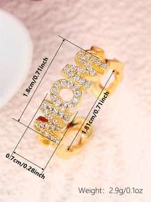 1枚优雅立方氧化锆戒指，女士母亲节礼物、周年纪念日派对首饰 - 1# - 查看 7