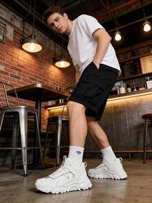 Mens White Fashion Sneakers With Contrast Grey Detail, Supportive High-Density EVA Midsole For Daily Wear - trắng - Xem 7