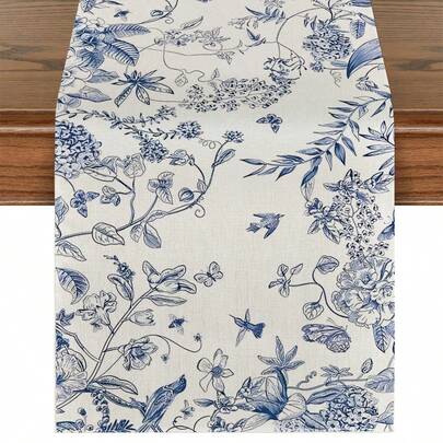 1 chiếc khăn trải bàn bằng vải lanh họa tiết hoa mùa xuân, nhiều kích cỡ, phù hợp cho phòng ăn gia đình, trang trí nhà bếp, trang trí nhà cửa, tiệc ngoài trời và trang trí nhà hàng, bề mặt vải lanh có vân.