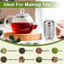 1pc Large Tea Infuser, 304 Stainless Steel Tea Leaf Filter, Tea Ball With Extended Chain Hook, Coffee Filter - Silver - View 2