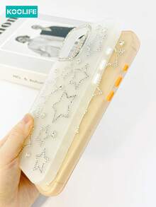 Koolife 1 件装闪亮迷你星钻手机壳，糖果色，PC+TPU 材质，钻石摄像头边框，半透明磨砂，防摔手机壳，适用于苹果 17/17 Pro/17 Pro Max - 橘色 - 查看 7