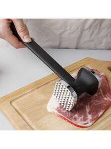 1件不鏽鋼肉錘 - 雙面重型工具，人體工學廚房工具用於嫩化肉類，適用於戶外燒烤和烹飪，露營裝備 | 不鏽鋼錘 | 耐用廚房用具，肉磨機，牛排錘，肉切割器，肉嫩化器，油刷，家居裝飾，廚房用品，烹飪用品，廚房配件，適用於家居必需品，女性禮物，廚師禮物 - 黑色 - 查看 3