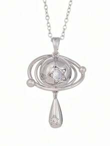 1 chiếc mặt dây chuyền hình sao Thổ đính pha lê lấp lánh thời trang, kiểu dáng sang trọng, phù hợp cho đám cưới, tiệc tùng hoặc đeo hàng ngày. - Nhiều màu - Xem 4