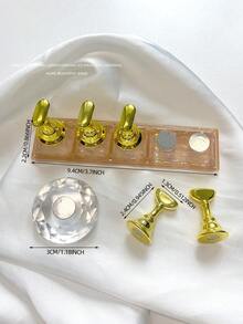 亚克力极光彩虹色矩形钻石形状美甲展示架,树脂水晶珠水钻复古韩国花朵激光 DIY 家居和户外女士母亲姐妹妻子女友婚礼美甲沙龙美容情人节使用 - 彩色 - 查看 58