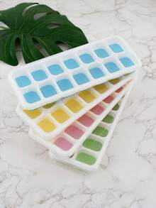 2 piezas de moldes de cubitos de hielo de silicona con tapas, moldes de hielo cuadrados fáciles de liberar, certificados LFGB - Multicolor - Ver 17