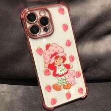S-Strawberry Girly  Cases Pink Shortcake Doll Phone Case For  16 15 14 13 12 11 Pro Max Plus Shockproof Transparent Cover Protector Casing Protector Protection - Style1(1PC) - View 7