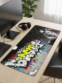 XXXL Extra Large Smooth Full-Coverage Gaming Mouse Pad, Washable Waterproof Non-Slip, 39.37"X19.69", Rubber Base & Cloth Surface, Vintage Armored Warrior Graffiti Pattern, Large Desk Mat For Keyboard & Computer, Compatible With Wired & Wireless Mouse, Office & Home Use, Gift, Mother's Day Holiday Present - View 4