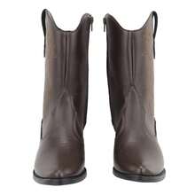 Women's Western Country Style Cowboy Boots, Mid-Calf, Embroidered Detail, Medium Heel, Winter New Arrivals - Màu nâu Sô-cô-la - Xem 5