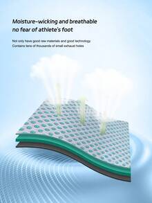 4pcs (2 Pairs) Green Sports Breathable Moisture-Wicking Full Insole, Massage Cushion, Trimable Foot Protection Pad, Suitable For Sports Shoes And Casual Shoes - 2 Pairs - Green - View 5