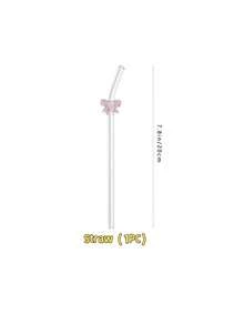 Bộ 1 ống hút thủy tinh nơ hồng, ống hút cong tái sử dụng, thích hợp cho sinh tố, cocktail, đồ uống mùa hè, tiệc bể bơi, đám cưới, lễ tốt nghiệp, tiệc độc thân, bãi biển. Món quà đáng yêu cho Ngày Valentine, Ngày của Mẹ, Ngày của Cha, Giáng sinh và các ngày lễ. - kiểu2 - Xem 7