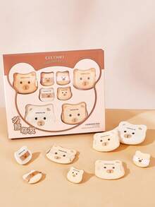 This 8-Piece Makeup Set Is Suitable For Both Wet And Dry Use. It Features A Soft Sponge Material, An Adorable Cartoon Bear Design, High Elasticity, Even Coverage, Skin-Friendly Formula, Doesn't Absorb Much Product, And Is Easy To Clean. The Powder Puff Is Perfect For Everyday Makeup, Makeup Artist Use, And Travel. - Apricot - View 7