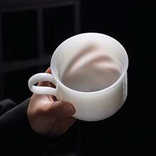 Cốc sứ ngọc bích cao cấp, cốc latte art kiểu Mỹ cổ điển chất lượng cao, thành mỏng, cốc cà phê văn phòng tối giản. - Nhiều màu - Xem 2