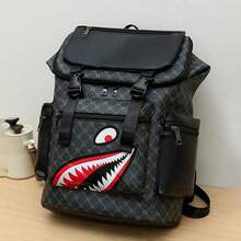 saroxi Rucsac casual pentru bărbați, rucsac la modă cu husă flip-cover, ușor și portabil, potrivit pentru călătorii, camping, drumeții, școală, studenți, tineri, cadou esențial - Negru - Vizualizare 5