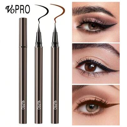 Stylo eyeliner liquide imperméable avec embout ultra-fin, maquillage longue tenue, imperméable et anti-transpiration, sans bavure, formule séchage rapide, glisse en douceur, liner haute pigmentation pour des looks audacieux, eyeliner 2-en-1 pour rehausser les cils, idéal pour les débutants