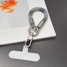 1套个性化手机挂绳，创意指环带8mm汽车钥匙链吊坠，防丢防盗小挂件，时尚挂链 - 彩色 - 查看 2