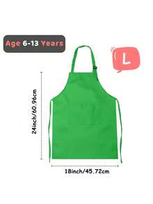 1pc Child Apron With 2 Pockets ,Simple And Stylish Apron,Adjustable Chef Art Apron For Boys And Girls ,Kids Painting Aprons, For Cooking Baking Painting Crafting Grilling Activity - Multicolor - View 18