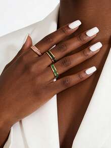 1pc Stainless Steel Ring, 18K Gold Plated Plain Band Ring, Closed Loop Ring - Perfect Daily Wear Gift For Her. Vintage Style Women's Ring, Personalized Ring, Bohemian Style, Durable Accessory, Women's Fashion Jewelry, Couple Ring - Pink - View 1