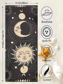Boho Chic Moon & Sun Pattern Beach Towel - Oversized, Lightweight, Quick-Dry & Super Absorbent, For Swimming, Bathing, Camping - YWJHUI - Multicolor - View 13