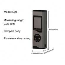30m Mini Digital Laser Distance Meter, Portable Rangefinder With 3mm Accuracy, Rechargeable Aluminum Alloy Multi-Function Measuring Tool - L30 - View 6