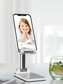 Giá đỡ điện thoại xoay được, giá đỡ điện thoại gập đôi, đế điện thoại để bàn có thể gập lại hoàn toàn, tương thích với iPhone 17/16/15/15 Pro Max/14 và tất cả các điện thoại thông minh. - trắng - Xem 5