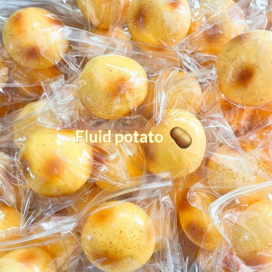 1 pieza Nuevo juguete apretable de patata fluida 2026, de rebote lento para aliviar el estrés, juguete de patata realista para apretar, regalo perfecto para cumpleaños, vacaciones, Pascua, regalo divertido