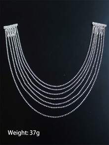 1pc Luxury Jewelry Bling Crystal Headchain, Versatile Accessory For Party, Wedding, Bridal Hair Comb - Silver - View 4