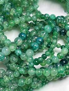 1串白色玉石圆珠，光滑，白色石英疗愈宝石珠，适用于DIY珠宝制作手链项链，尺寸：4毫米、6毫米、8毫米、10毫米 - 白色 - 查看 7