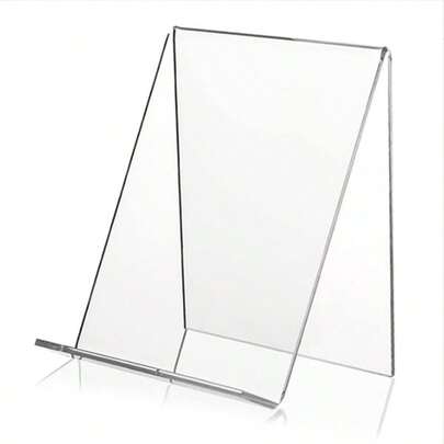 Acrylic Display Stand, Suitable For Books, Photo Albums, Etc. - Transparent Easel-Style Stand, Designed For Comics, Magazines, CDs - Ideal For Home Decor, Transparent Bookshelf, Newspaper Display; Transparent Acrylic Book Shelf Display Stand, Slanted Design, For Organizing Products In Home, Office, Retail Store And Exhibition; Features Modern Aesthetic Style, Easy To Assemble, And Can Be Flexibly Used On Counter Or Tabletop