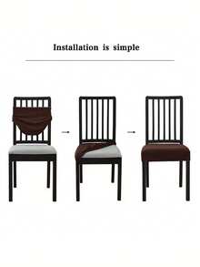 1pc/4pcs Set, Corn Husk Jacquard Sofa Cushion Cover, Home Decor, Thick Corner Chair Pad, Bench Seat Cushion Cover, Multi-Color Options, Dust & Scratch Resistant, Minimalist Chair Pad, Fabric Dining Chair Cushion, Suitable For Living Room, Bedroom, Etc. - Coffee Brown - View 5