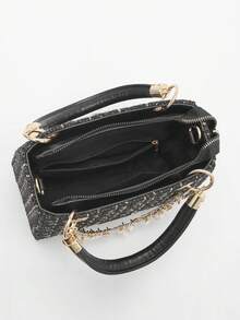 Women's Handbag With Glamorous Shell Pendant, Fashionable For Beach Vacation, Black - Black - View 8