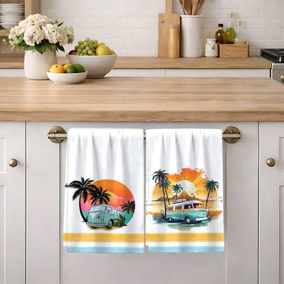 Bộ 2/4/6 khăn lau bát đĩa, khăn lau nhà bếp in họa tiết kỳ nghỉ, chất liệu microfiber mềm mại, thấm hút tốt, thích hợp dùng trong nấu nướng và làm bánh, khăn lau chén, khăn lau nhà, khăn tay, siêu mềm và thấm hút cao, trang trí nhà bếp, quà tặng cho hàng xóm, mẹ, sinh nhật, tân gia cho bạn bè, đồ dùng nhà bếp thiết yếu, nhu yếu phẩm hàng ngày.