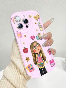 Linda maestra con temática escolar rosa y doradofunda de teléfono Fundas compatibles con Samsung,Apple,VIVO,OPPO,Motorola,Google,Xiaomi y Honor.Fabricadas en silicona TPU,ofrecen protección contra golpes y caídas. - Blanco - Ver 3