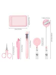 Bộ văn phòng phẩm di động 2D Macron Color System dành cho bác sĩ và y tá bệnh viện, bao gồm kéo gấp để cắt gạc, kẹp thẻ có khóa kéo, bút bi có thể nạp mực, bút dạ quang và bộ thẻ ID/danh thiếp unisex. - Nhiều màu - Xem 10
