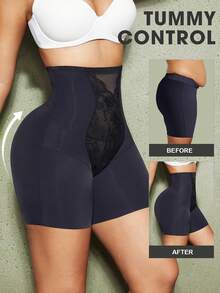1pc Women Shapewear Shorts, Tummy Control, Butt Lifting, Waist Cincher Underwear - Black - View 3