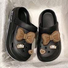 Sandal mùa hè mới, kiểu dáng tối giản, đa năng, đế dày, thoáng khí, chất liệu EVA, kiểu dáng slip-on, mũi kín, thích hợp cho nữ. - màu đen - Xem 2