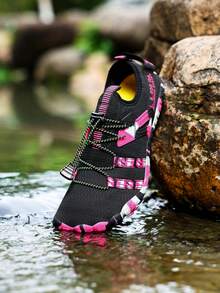 男女通用夏季水鞋，透气水鞋，沙滩鞋，轻便户外两栖鞋 - 黑紅 - 查看 10