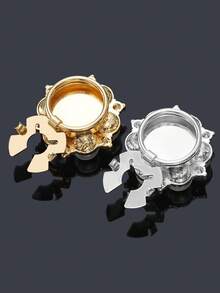 2/5pcs Rhinestone Button Covers For Women, Crystal Button Covers, Detachable Clip On Button Covers, Crystal Fancy Buttons For Clothing, Button Snaps With Pliers Press For Dress Suit Tux Shirt Accessories,Golden/Silver Color - Multicolor - View 7