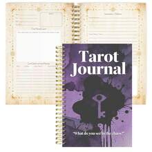 A5螺旋装订塔罗牌日记本 - 106页，包含牌面解读、5.8x8.5英寸防水封面、月相追踪和灵性洞察，适合女性使用。 - A5 - 查看 21