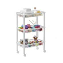 Estante de 3 niveles con ruedas, organizador multiusos tipo carrito de cocina - como en la foto - Ver 5