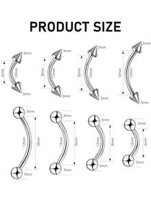 32件套眉部穿孔饰品套装，包括竖唇环、唇部穿孔饰品、眉环、医用钢弯杆、竖唇钉、唇部饰品、耳环、螺旋贝壳、雏菊 - A - 查看 2