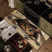 1pc Cat Pattern Design, Kitchen Decor, Home Decor, Decorative Mat, Fashion Doormat, Multi-Purpose Mat, Kitchen Floor Mat, Kitchen Mat Set, Kitchen Floor Protector, Comfort Standing Mat, Living Room Bedroom Bathroom Laundry Office Area Rug, Home Decoration Indoor - Multicolor - View 9