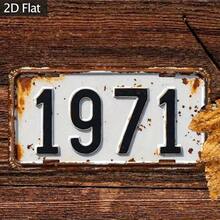 لوحة معدنية معلقة على الحائط بطراز 1971 - لافتة حديدية مشوهة بطراز ريفي، 12 * 6 بوصة، ديكور فينتاج متعدد الاستخدامات للمنزل والحديقة والمقهى والبار - لا يحتاج إلى كهرباء، سهل التعليق، ديكور جداري معدني، ديكور حديقة، تصميم كلاسيكي، سطح متآكل، استخدام ديكوري مسطح فقط - A - مشاهدة 9