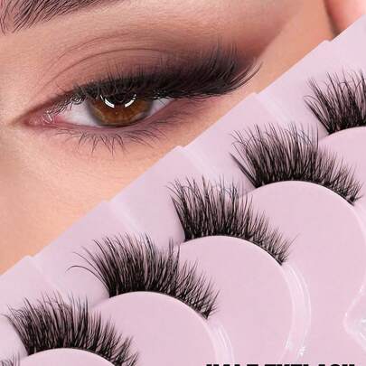 10 Cặp Mi Giả Nửa Mi, Dải Trong Suốt, Mi Giả Mắt Mèo, Ngắn, Mềm, Mi Giả 3D Lông Chồn Nhân Tạo, Trang Điểm Tự Nhiên (10B-1) Mi Giả Dải, Mi Giả, Mi Giả, Mi Giả