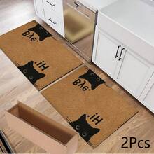 1件猫咪图案设计，厨房装饰，家居装饰，装饰垫，时尚门垫，多功能垫，厨房地垫，厨房垫套装，厨房地板保护垫，舒适站立垫，客厅卧室浴室洗衣房办公室区域地毯，室内家居装饰 - 彩色 - 查看 13