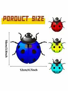 4 chiếc Trang trí sân vườn bằng kim loại Ladybird, Điểm nhấn ngôi nhà sống động cho không gian trong nhà và ngoài trời, Đồ thủ công nghệ thuật sân, Phòng khách, Trang trí nhà trẻ, Đồ thủ công ngoài trời về côn trùng, Trang trí tường, Trang trí ngày lễ, Trang trí nhà, Trang trí văn phòng, Trang trí sân hiên, Trang trí tiệc theo chủ đề - Nhiều màu - Xem 4
